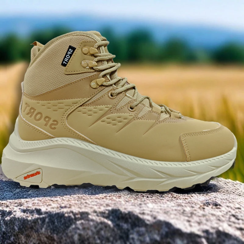 

Aguorrl Men's Hiking Shoes Suede Leather Outdoor Shoes Wear-resistant Men Trekking Walking Hunting Tactical Sneakers