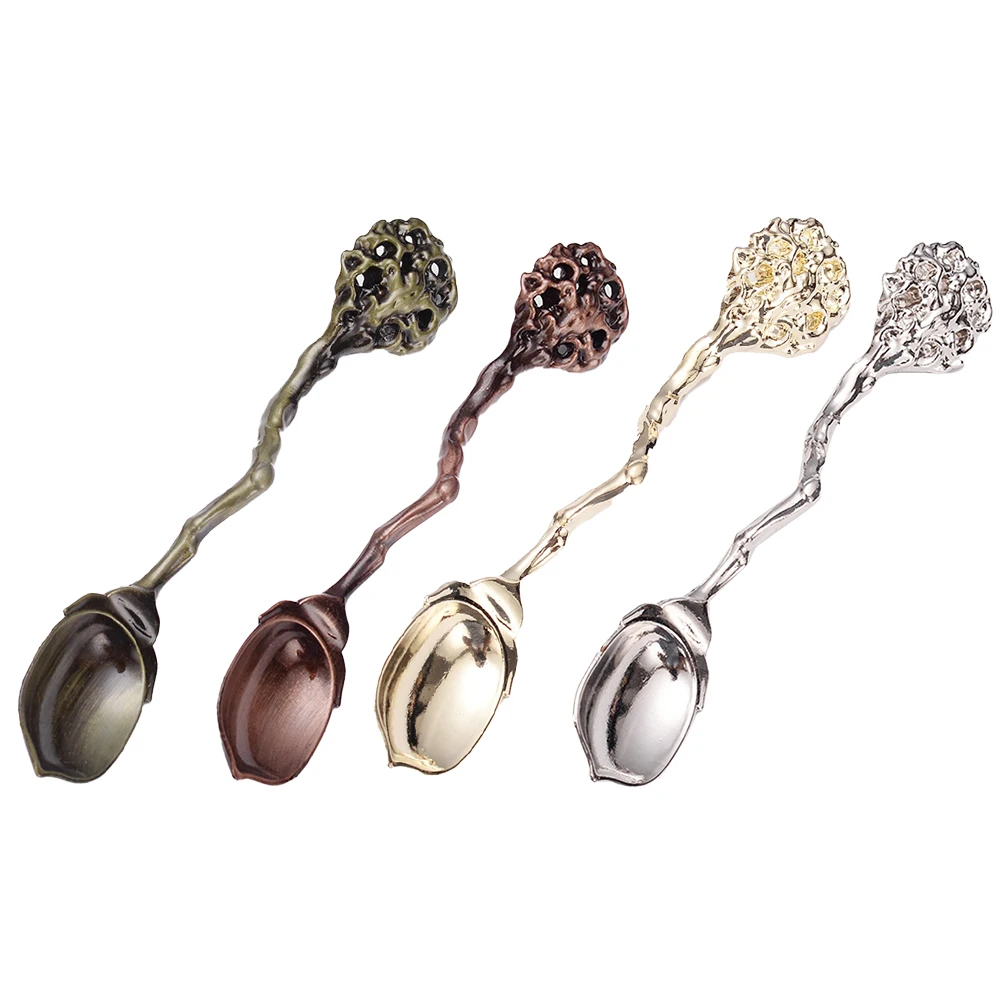 

4pcs Stainless Steel Dessert Spoon Mirror Polished Long Handle Ice Cream Scoop Fruit Metal Cake Small Ice Spoons