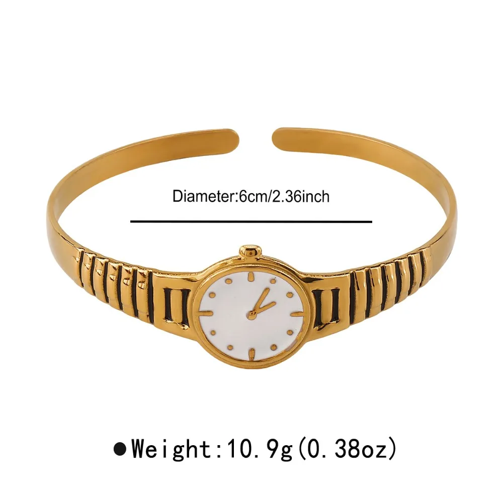 Jewelry Clock Watch Design Bangle Creative Vintage Open Bracelet Silver Fashion Titanium Steel Hand Chain Gift