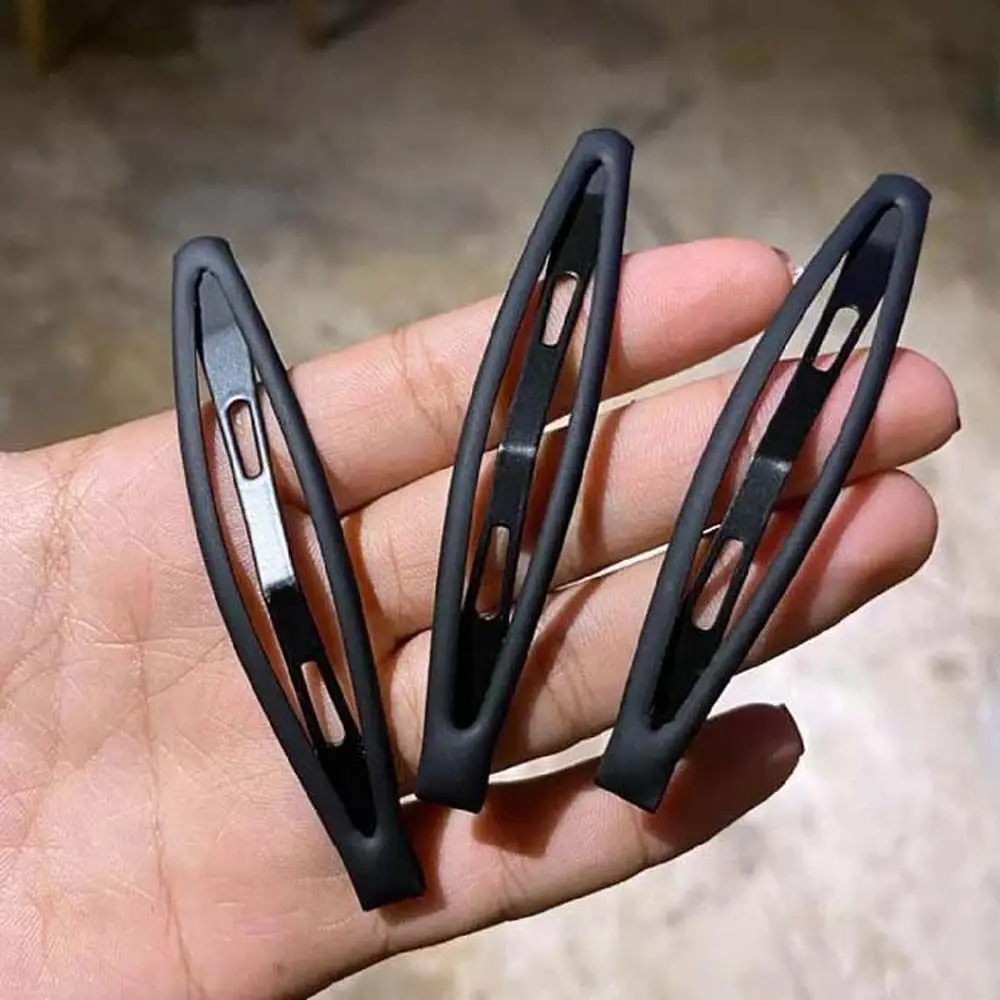 

Korean Headdress Makeup Hair Grip Big Water-drop Shaped Solid Color Hair Clips Hairpins Set Black Barrettes Bangs Clip