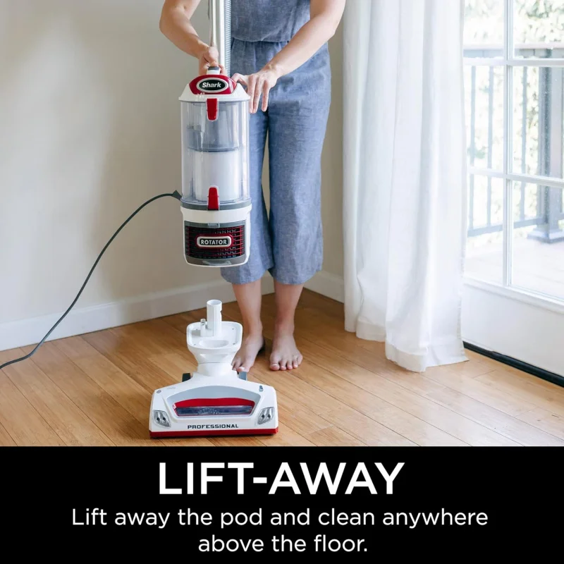 Shlavabo-NV501 Rotator Lift-Away Upright Vacuum, Filtre HEPA, Lumières de sauna LED, Outil large solution, Brosse à épousseter, Crevice Tool