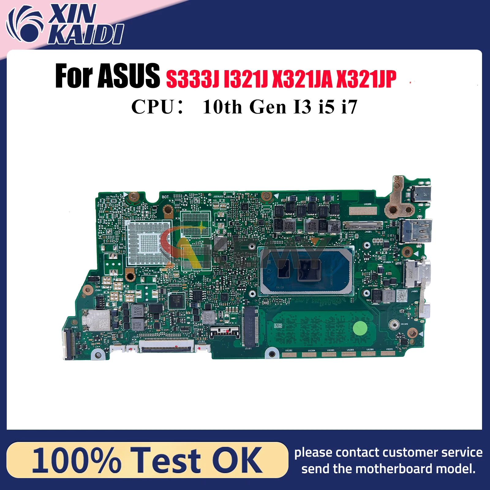 

X321JA Laptop Motherboard For ASUS VivoBook X321J S333J I321J X321JP X321JQ X321JA Mainboard With 10th Gen I3 i5 i7 tests OK stk