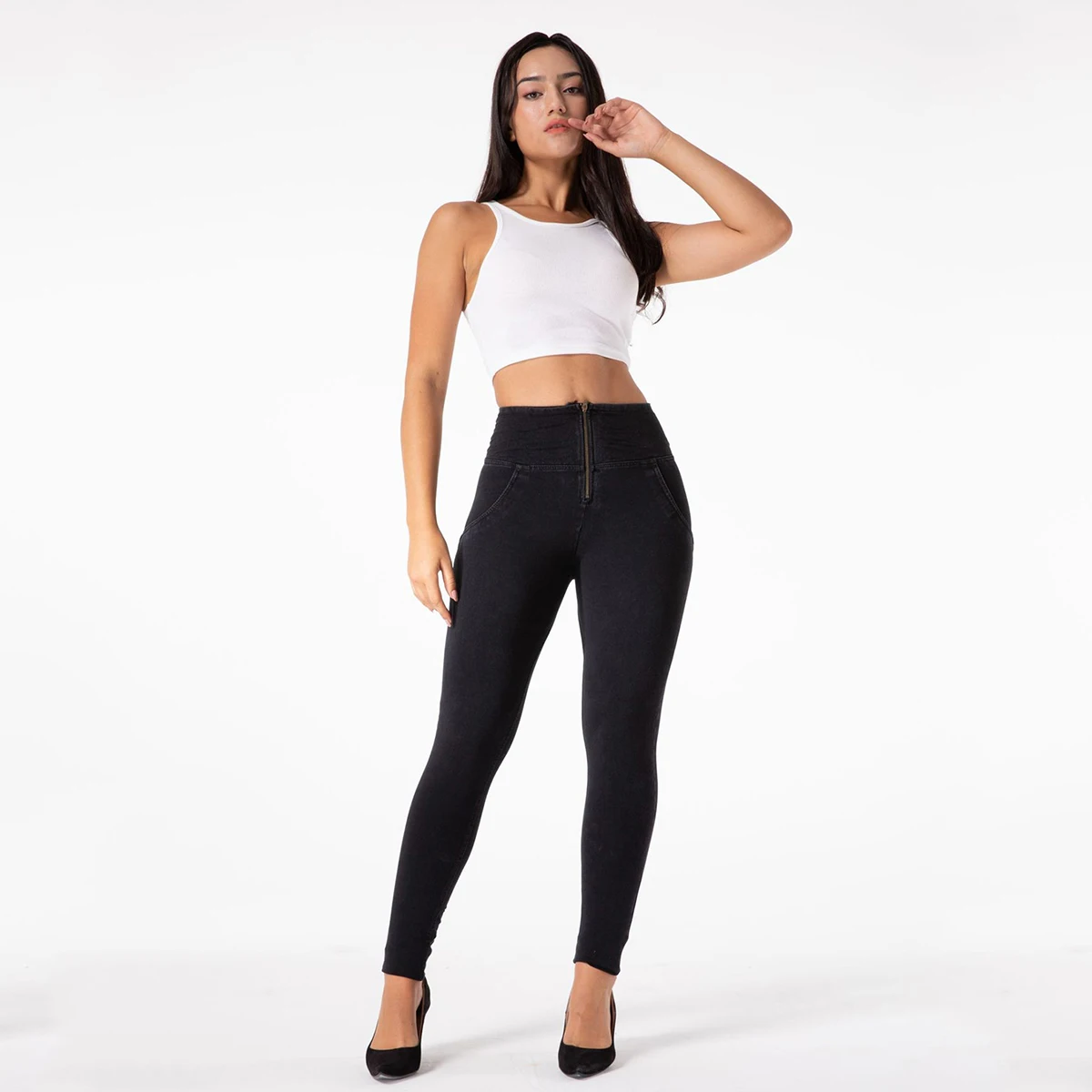 Calça Jeans Feminina de Esporte e Lazer, Calças Fitness, Leggings Yoga Confortáveis, Calças Elásticas Grandes, Alta Qualidade