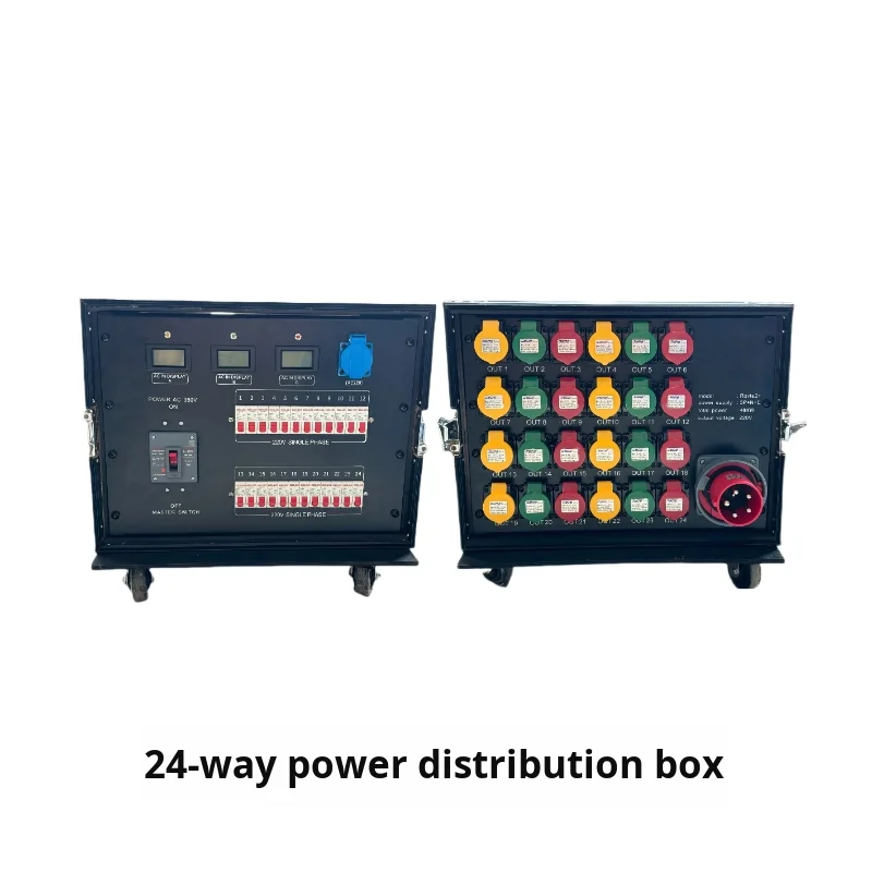 DAMO 24-Way High-Power Stage Lighting Large Screen Power Distribution Box 16A 415V/400V/380V