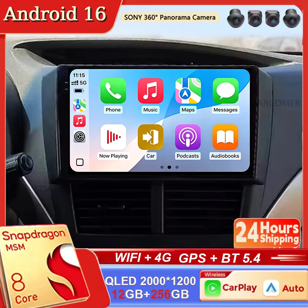 Android 16 For Subaru Forester 3 SH 2007-2013 Impreza GH 2007-2011 Stereo Car Radio Multimedia Video Player GPS AI Voice CarPlay