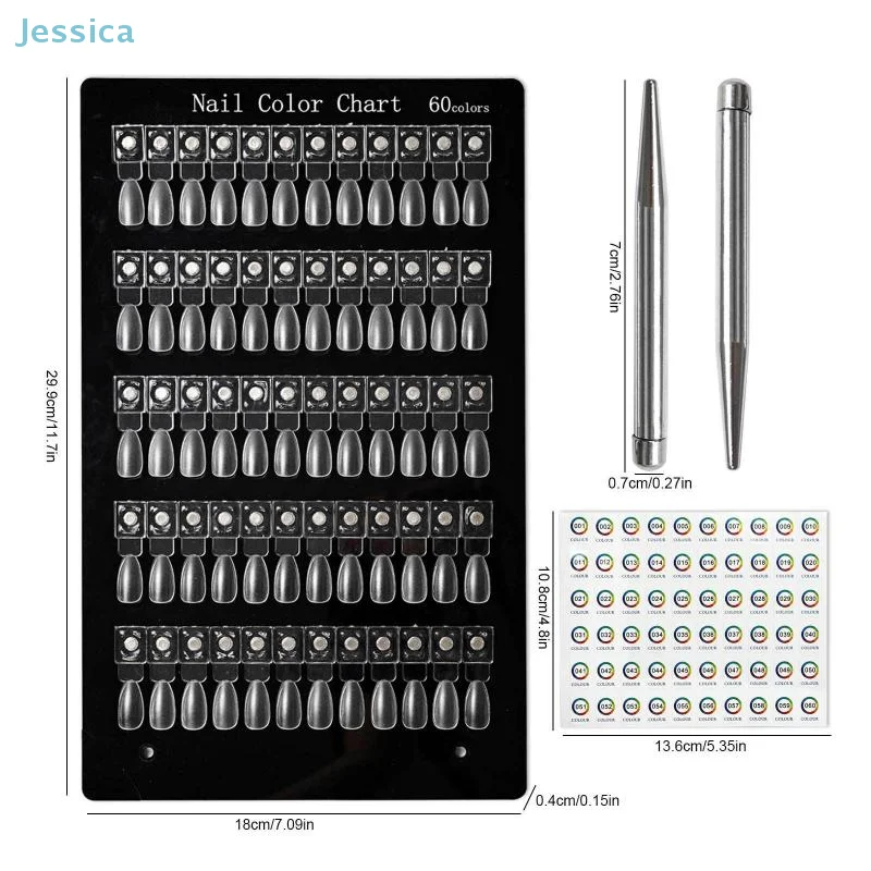 ♥ Tablero de exhibición magnético para uñas, desmontable, muestra de Arte de uñas, placa de Color, pegatinas de números de tarjeta para manicura de salón