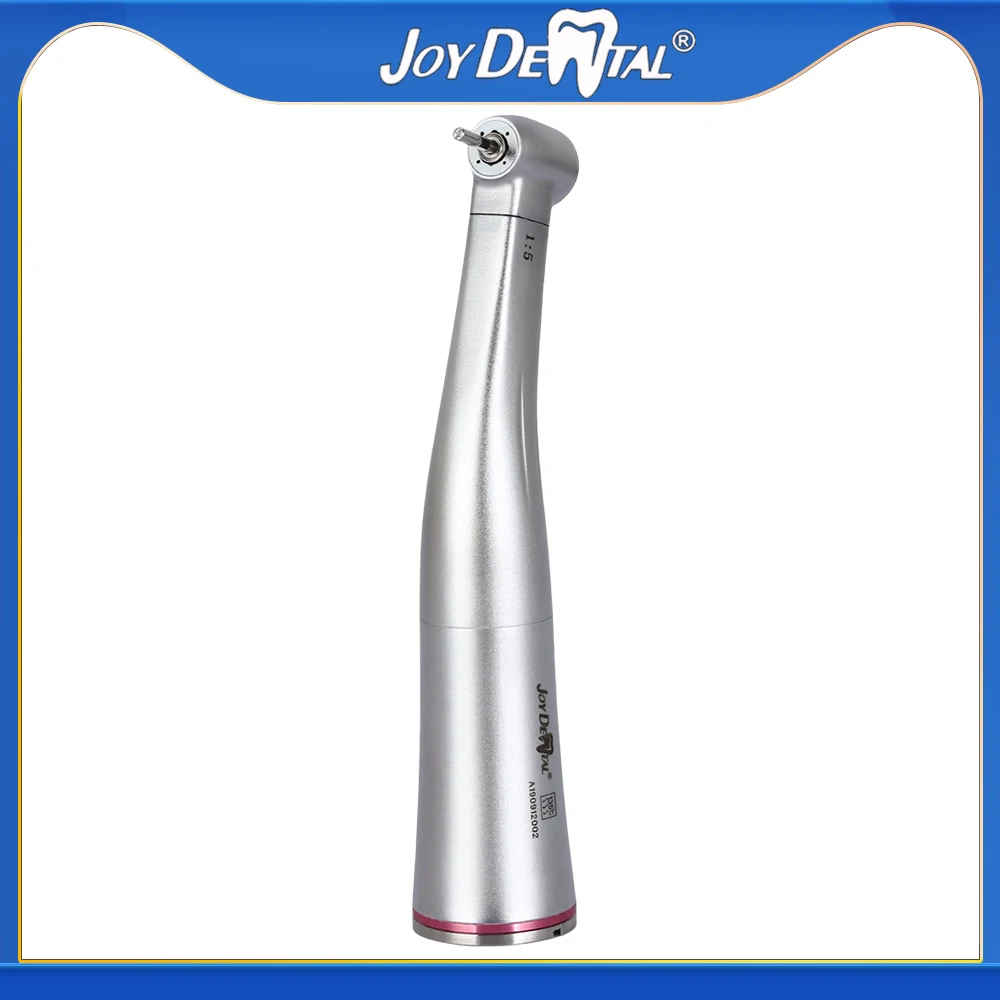 

JOY DENTAL Contra Angle Handpiece 1:5 Increase Push Button Chuck Internal Four Way Spray