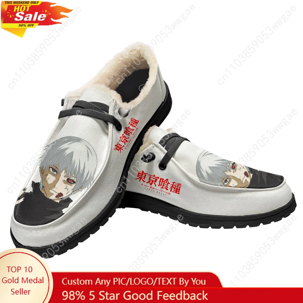 

Tokyo Ghoul Velvet Flat Shoe Mens Womens Fashion Warm Casual Shoe Indoor Outdoor Light Shoe Couple Anime Customized Couple Shoes