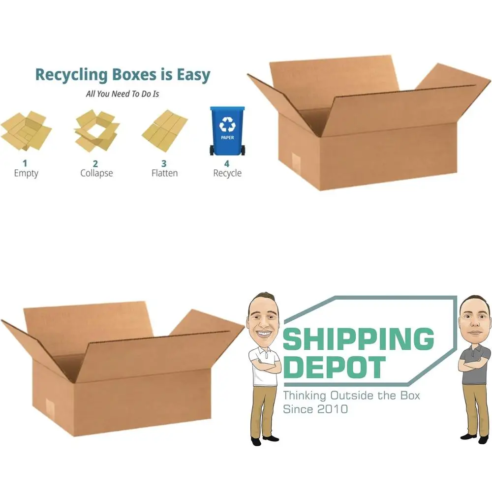 

50-Pack 12x9x4 Inch Corrugated Cardboard Boxes for Shipping, Packing, and Moving