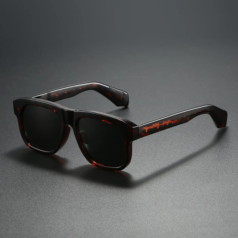 Klassische TAC Polarisierte Sonnenbrille für Herren CP Acetat Edelstahl Große Fahr- und Wanderbrille UV400 Sonnenbrille Männliche Eckige Schattierungen