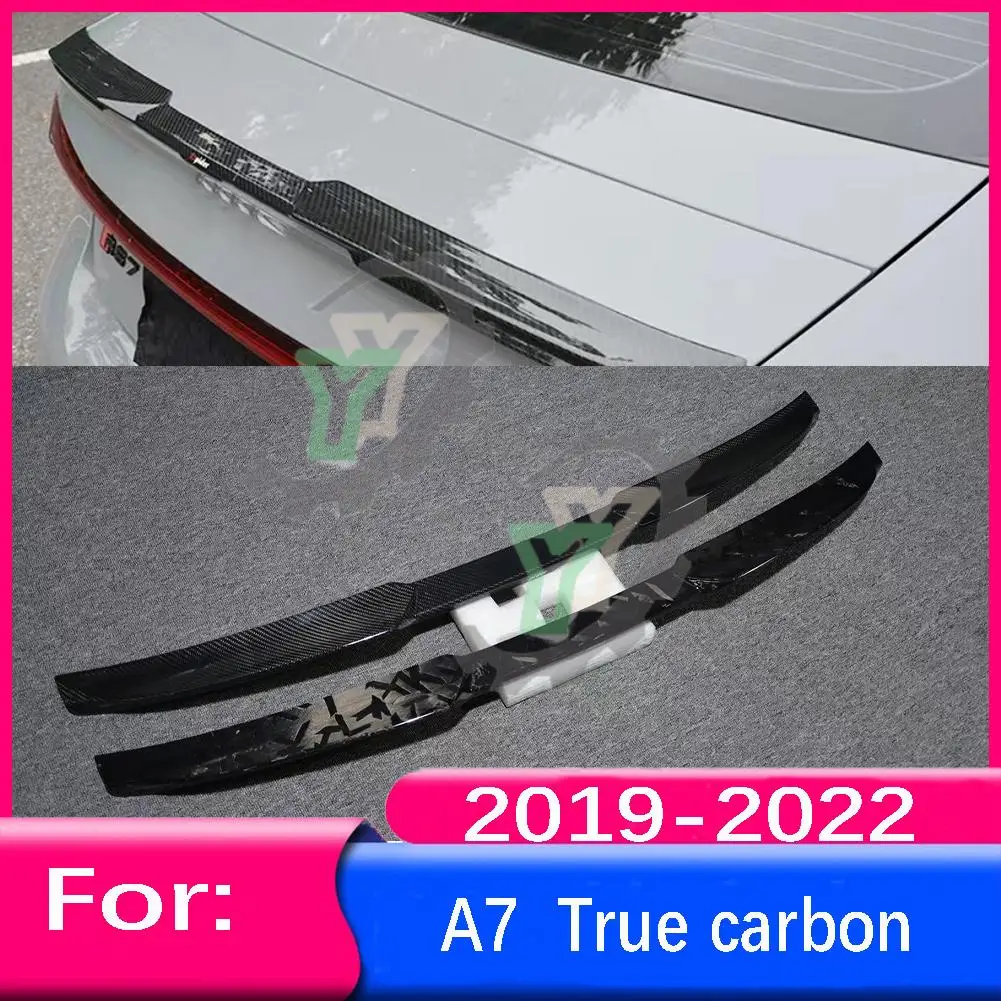 

For Audi A7 2019 2020 2021 2022 TFSI True carbon fiber Car Rear Roof Trunk Spoiler Lip Window Wing