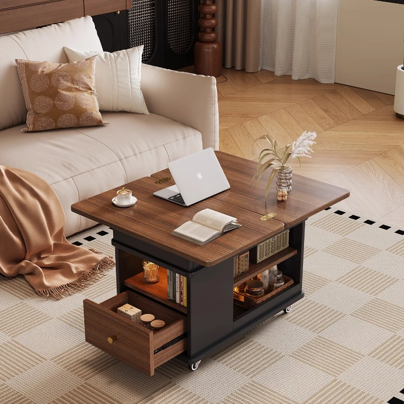Removable side table folding lifting coffee table small apartment living room