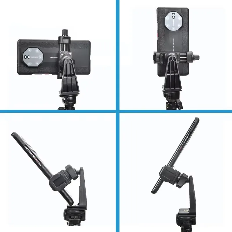 Pemegang klip dudukan rotasi 360 ° dengan kepala bola untuk ponsel iPhone Huawei berdiri dengan sepatu dingin untuk mikrofon lampu LED