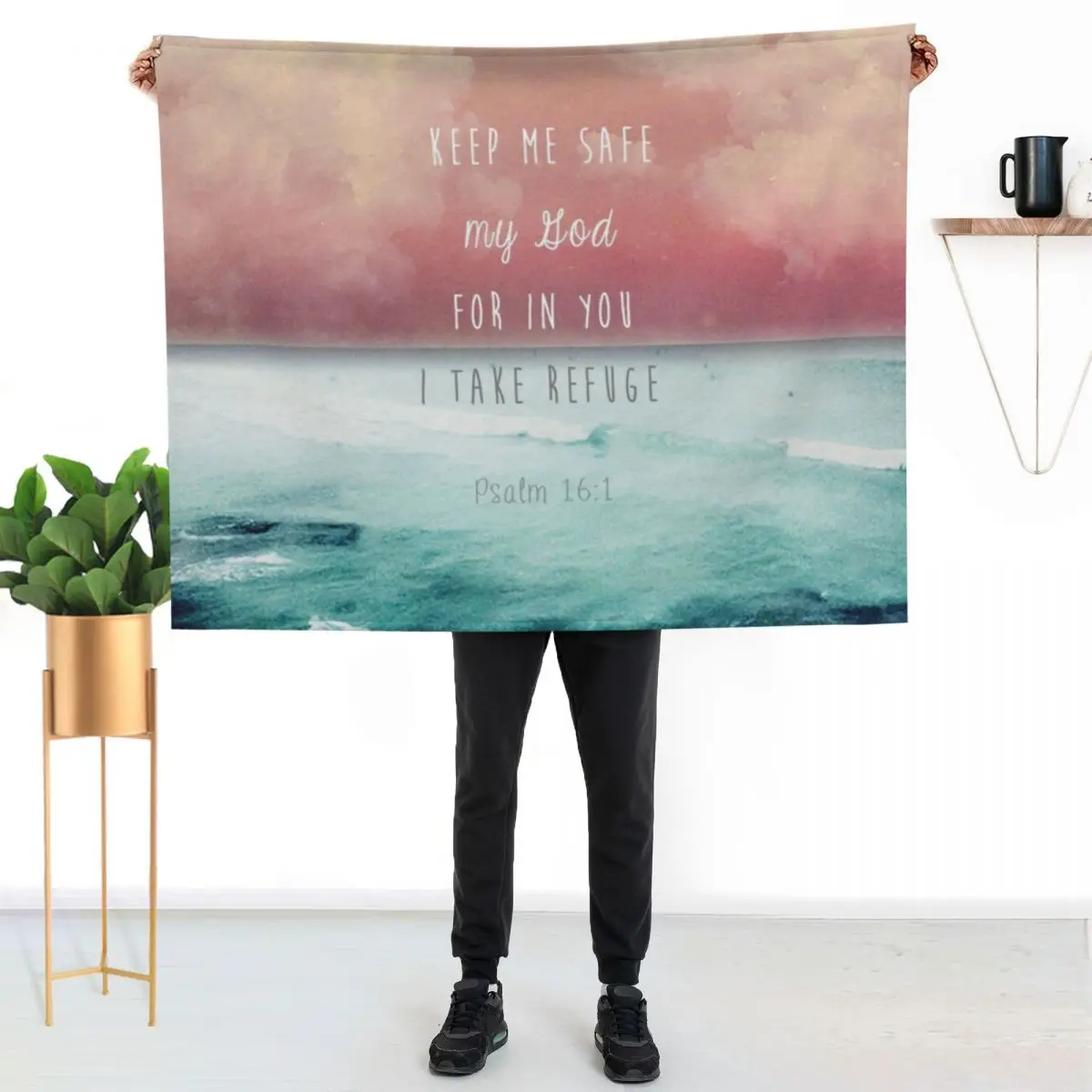 Psalm 16:1 - Refuge Throw Blanket Luxury Brand Softest Single warm for winter Hair Hairy Blankets