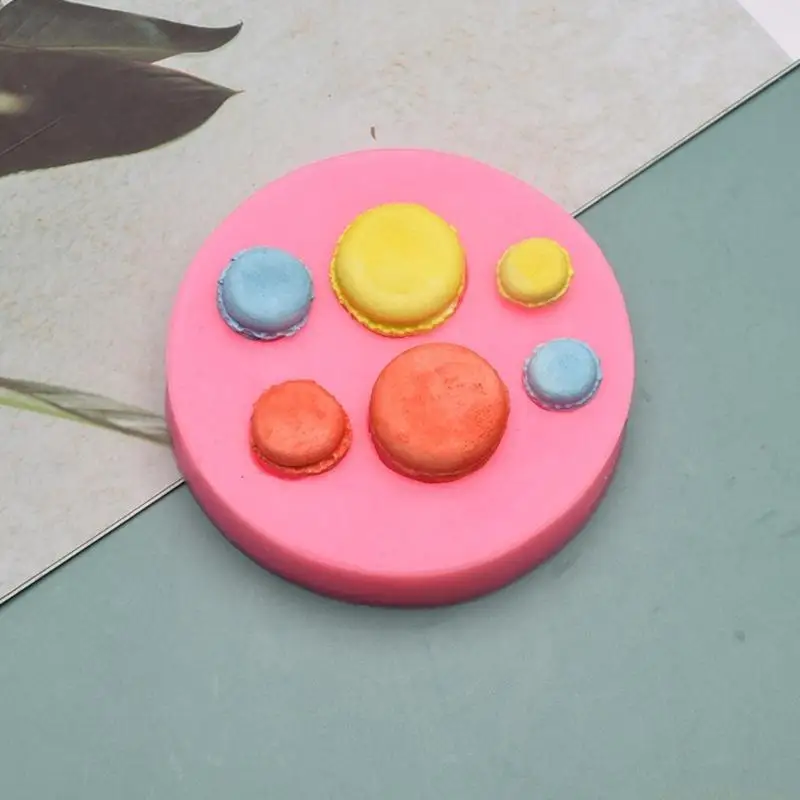 QX2E DIY 3D Macaron Baking Mold Handmade Mold Cake Soap Moulds Fondant Molds Silicone Material for DIY Cake Decorating