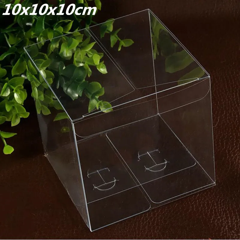 

10CM Environmentally Clear Gift Wrap PVC Packaging Box Plastic Containers Fruit Candy Cake Case For Wedding Party Favor 20Pcs