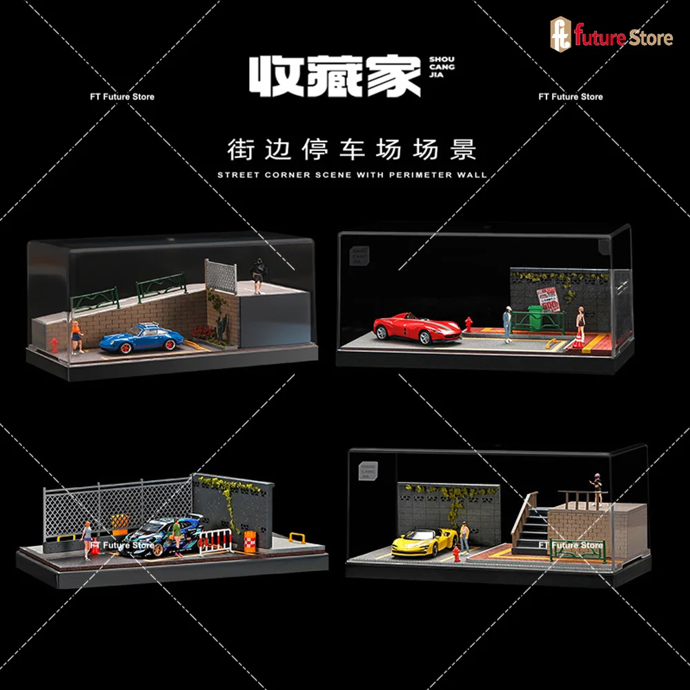 

1/64 Simulation Highway Road Street Broken Bridge Parking Lot Diorama Garage Scene for Cars Model Display Decor