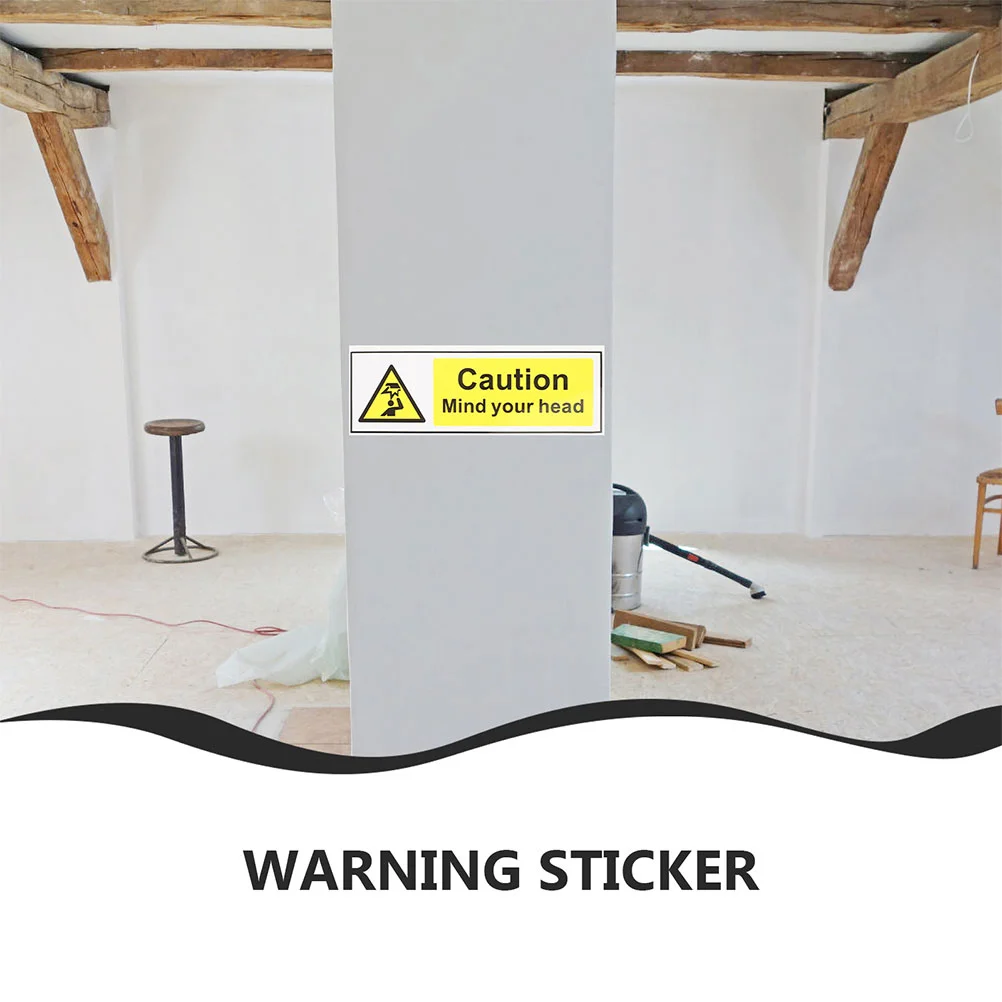 2 Pcs Signage Applied Low Ceiling Signs Caution Watch Your Head Self Adhesive Safety Wall Decor Pvc Stickers