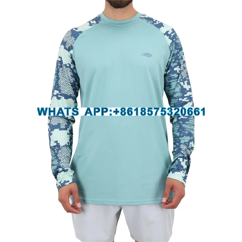 Outdoor Athleisure T-shirt Summer Men's Fishing Camping Activities Long Sleeve Breathable Sweatshirt Custom Logo Fishing Suit