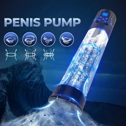 LUVWAKE-bomba de pene eléctrica para hombres, ampliador de pene a prueba de agua IPX7, bomba de vacío automática, masturbador masculino más grande