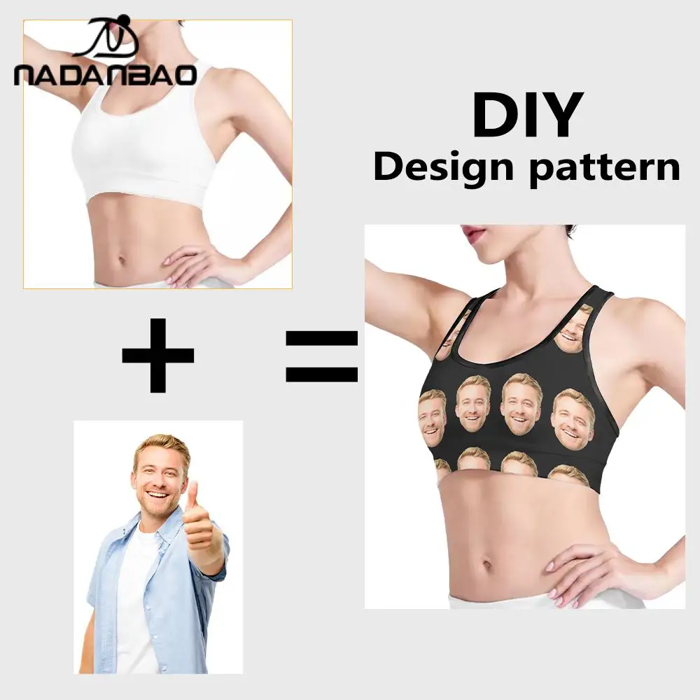DIY Head Personalized Customized Sports Vest Women\'s Yoga Vest Fitness Training Cross Back Sports Bra Fun Gifts to Friends