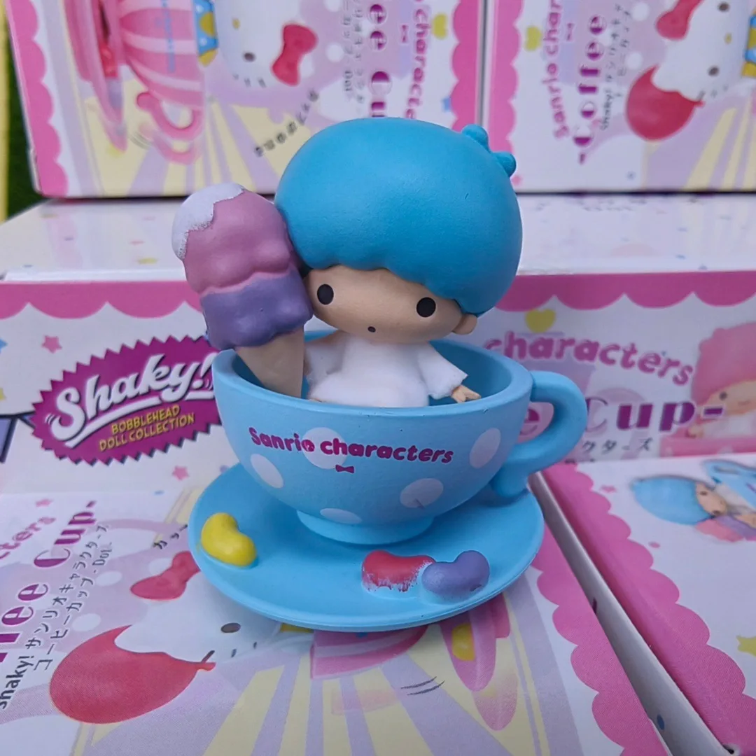 Sanrio Licensed Cute Coffee Cup Blind Box Figures - Kuromi Hello Kitty Little Twin Stars Shaking Rotating Desktop Ornament Toy view 3