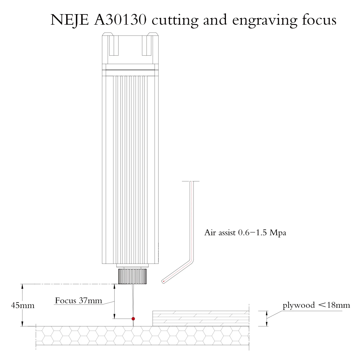 Neje a30130 50w 450nm módulo de laser para cnc laser gravador cortador cabeça do laser substituir metal ferramenta escultura ferramentas corte madeira