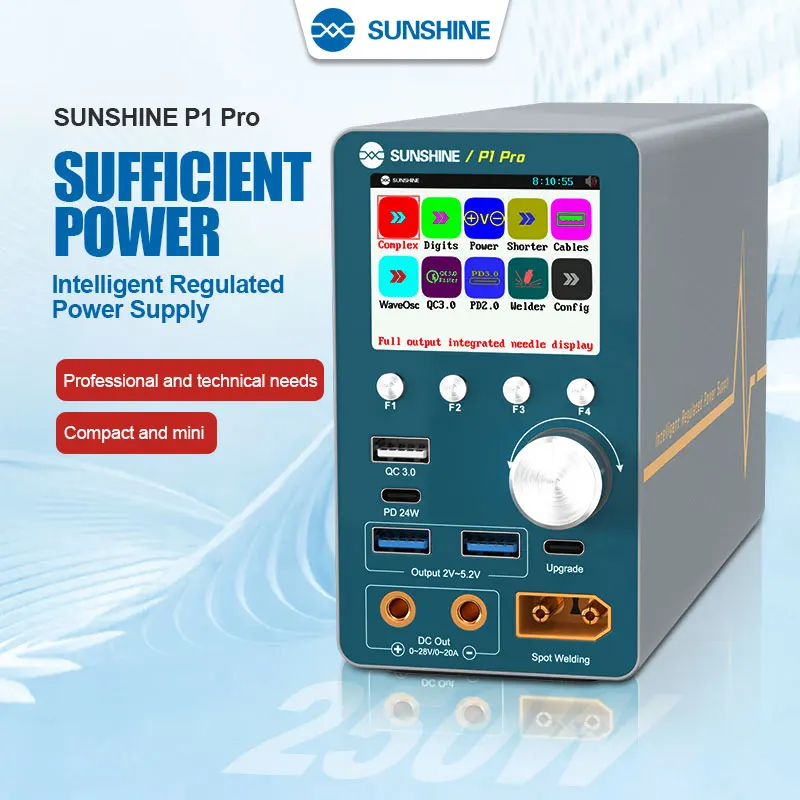 

SUNSHINE P1 Pro Smart DC Power Meter 28V 6A Waveform Display Short Circuit Spot Welding QC/PD Fast Charging Boot Power