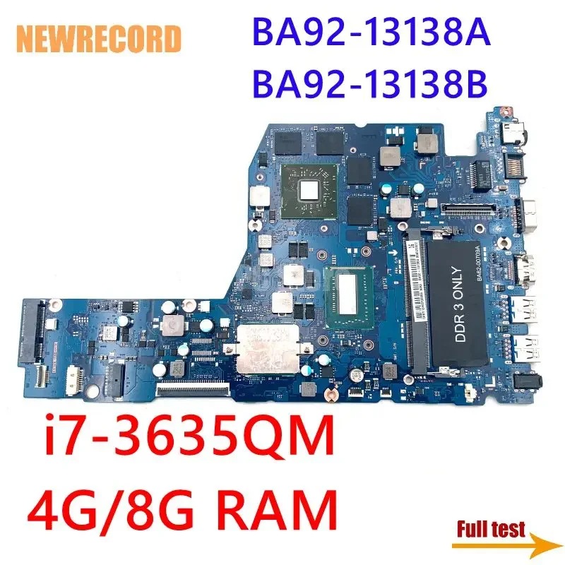 

For Samsung NP780Z5E NP880Z5E Laptop Motherboard BA41-02291A BA92-13138A BA92-13138B I7-3635QM HD 8750M GPU 4G/8G RAM