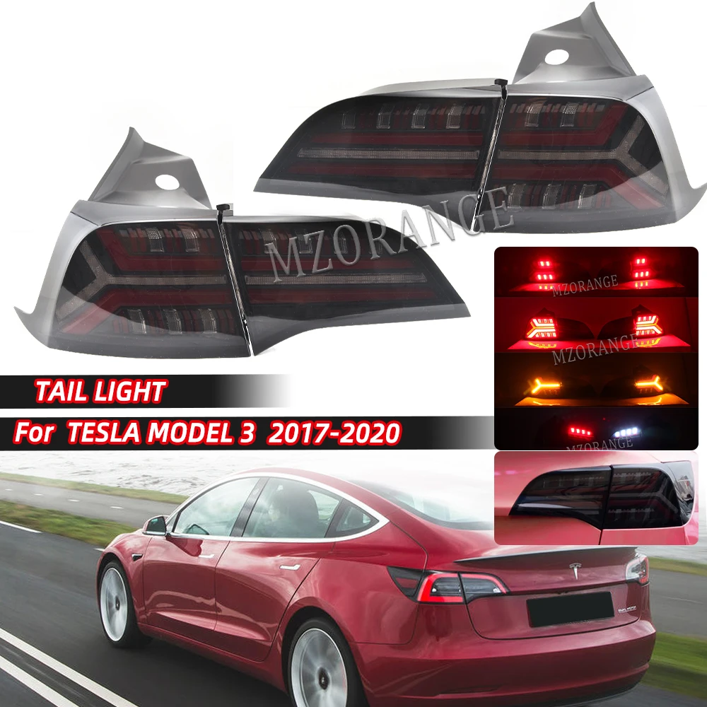 Rear Tail Light for Tesla 3 2017 -2020 Fog Reversing Turn Signal Brake Lamp Black Replacement cars accessories Taillights