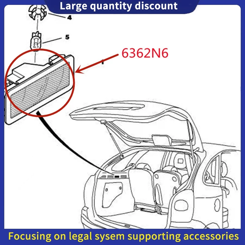 Suitable for peugeot 308S 508 207CC 307CC 607 Citroen C5 C6 C4 DS3 DS5 Xsara Picasso C-elysee Trunk Lamp-Underhood Lamp 6362N6