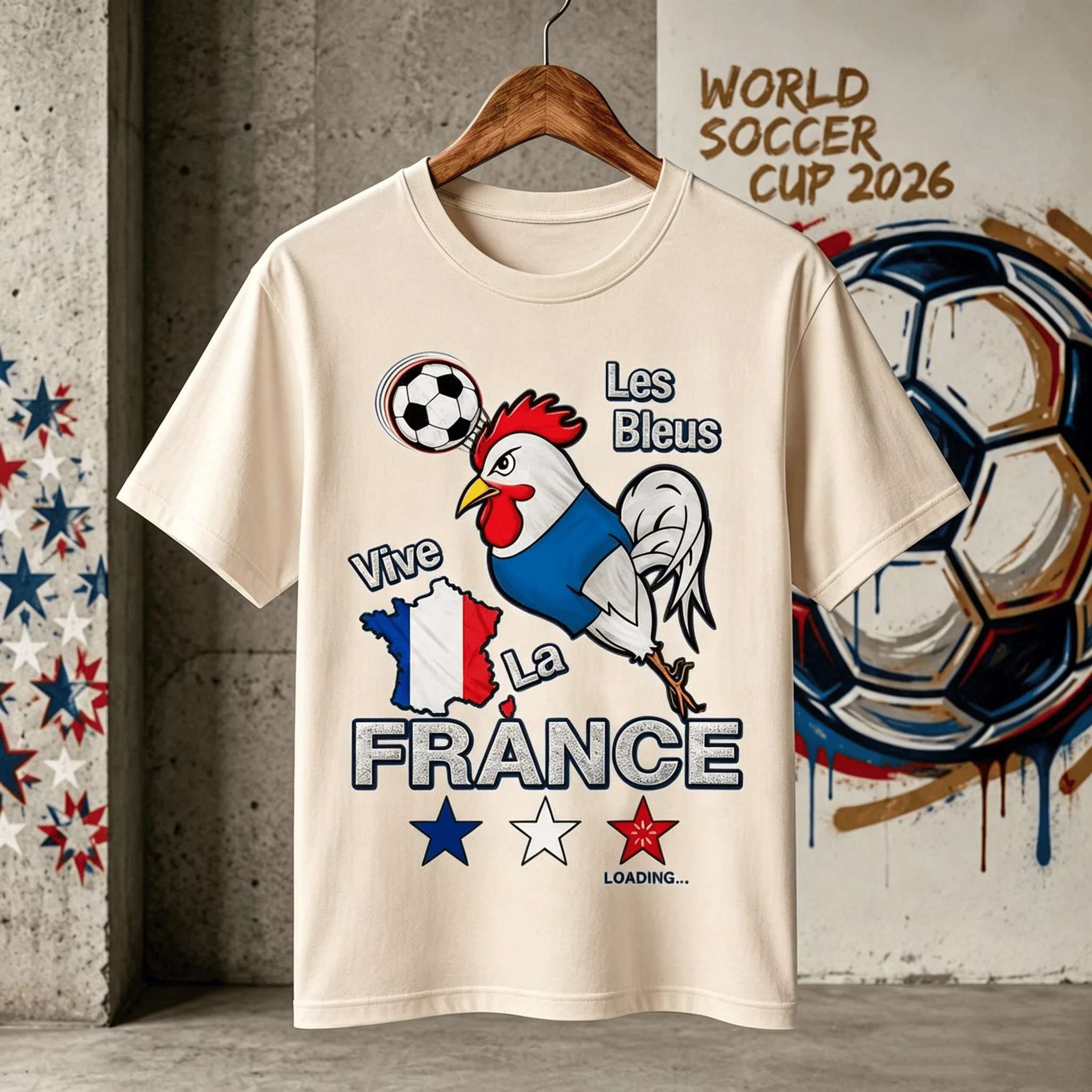 France Soccer Cup T-shirt 2026 Vive France Les Bleus Rooster Football T-shirt 2026 Summer New Men's Women's Cotton T-shirt Y2K