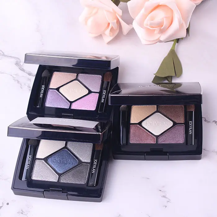 Paleta de sombras azuis com glitter, 5 cores, fosco, pérola, brilhante, coreano, acrílico, esfumaçado, maquiagem de longa duração, cosméticos