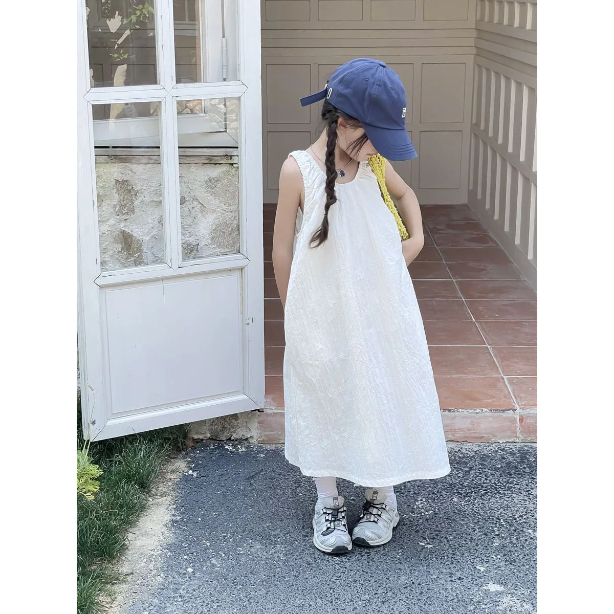 

Girls Summer Polka Dot Midi Dr Svel Vintage Sle Loose Fit Vest Dr Trendy Children's Clothing Sweet Sle