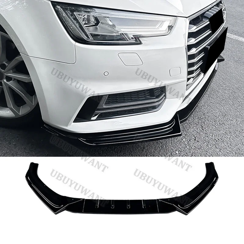For Audi A4 B9 S-line 2017 2018 2019 Car Front Bumper Lip Splitter Diffuser Spoiler Bumper Guard Regular Style Body Kit view 3