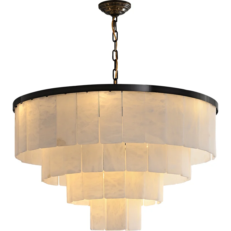 الحديثة المنزل فيلا دوبلكس المعيشة غرفة الطعام النحاس المرمر الثريا الشمال فندق غرفة نوم الرخام قلادة نحاسية الخفيفة