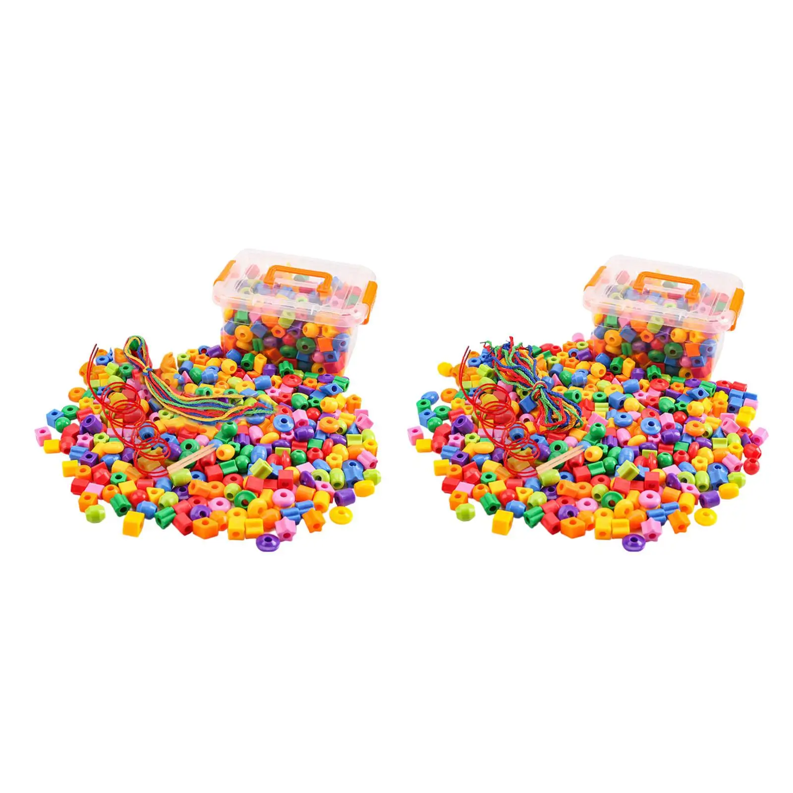 Lacing Beads Set Early Education Toy Developmental Geometric Solid Threading Toy for Ages 3 4 5 Year Old Boys Girls Toddlers