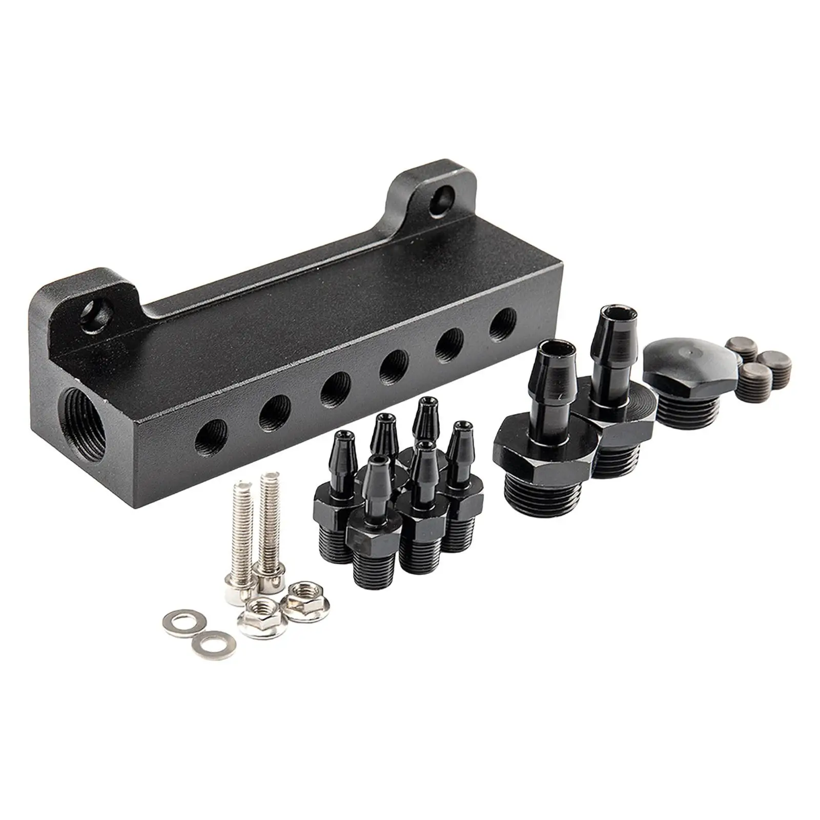 6 Port 1/8 NPT Vacuum Manifold Kit Modification Aluminum Alloy Universal