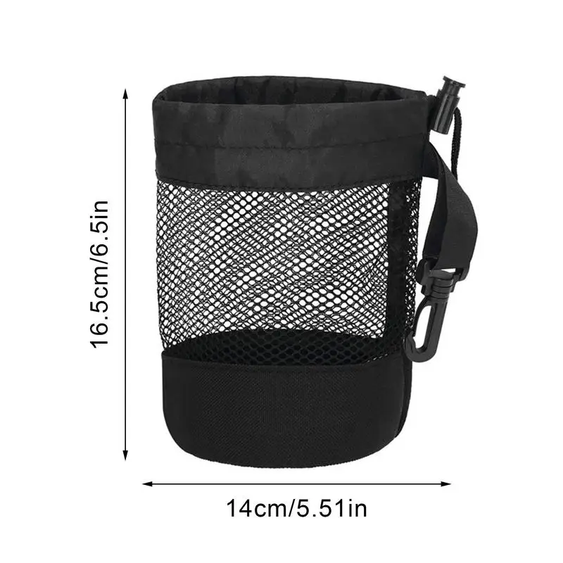 Golf Ball Net Bag Golf Ball Bag Pouch Mesh With Carabiner Hook Drawstring Golf Ball Bag Organizer For Gym Outdoor Camping Trip