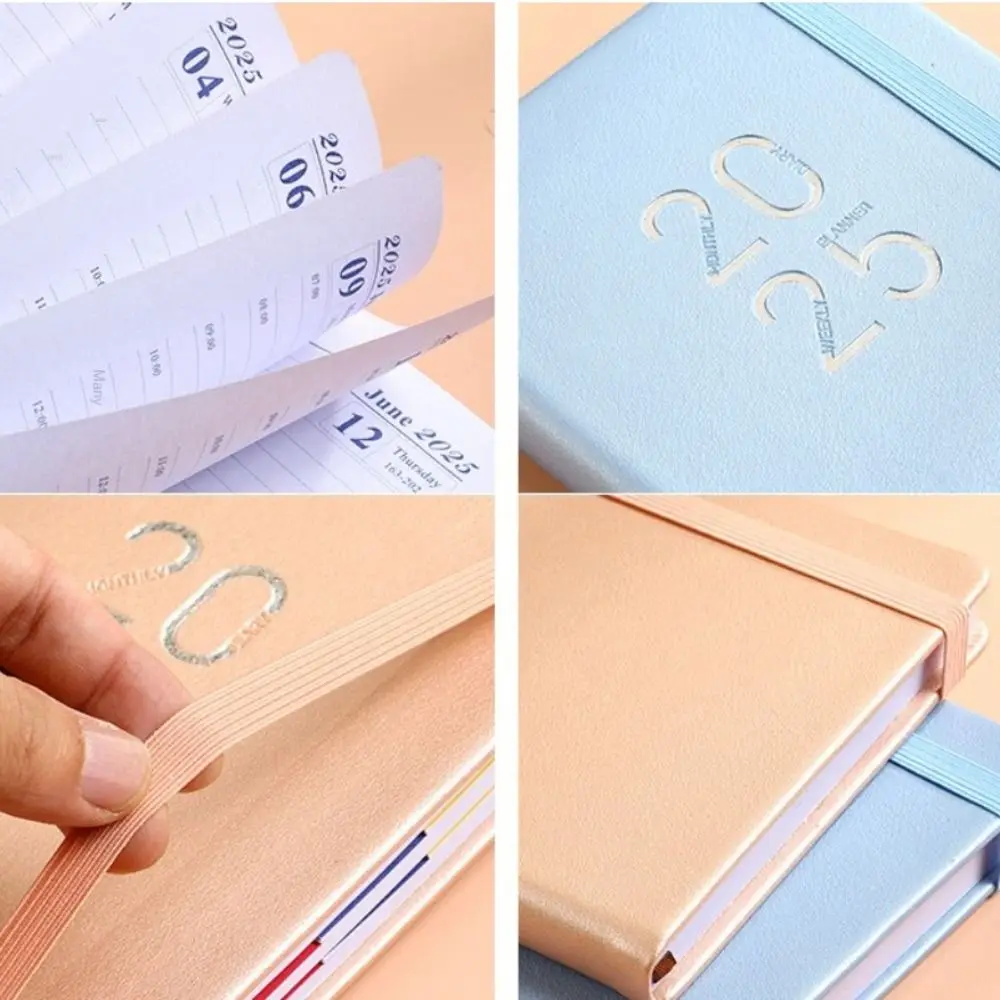 A5 Sketchbook 2025 Planner Notebooks 312 Pages 5 Colors Business Note Book Notepad Leather Surface Diary Writing Pads