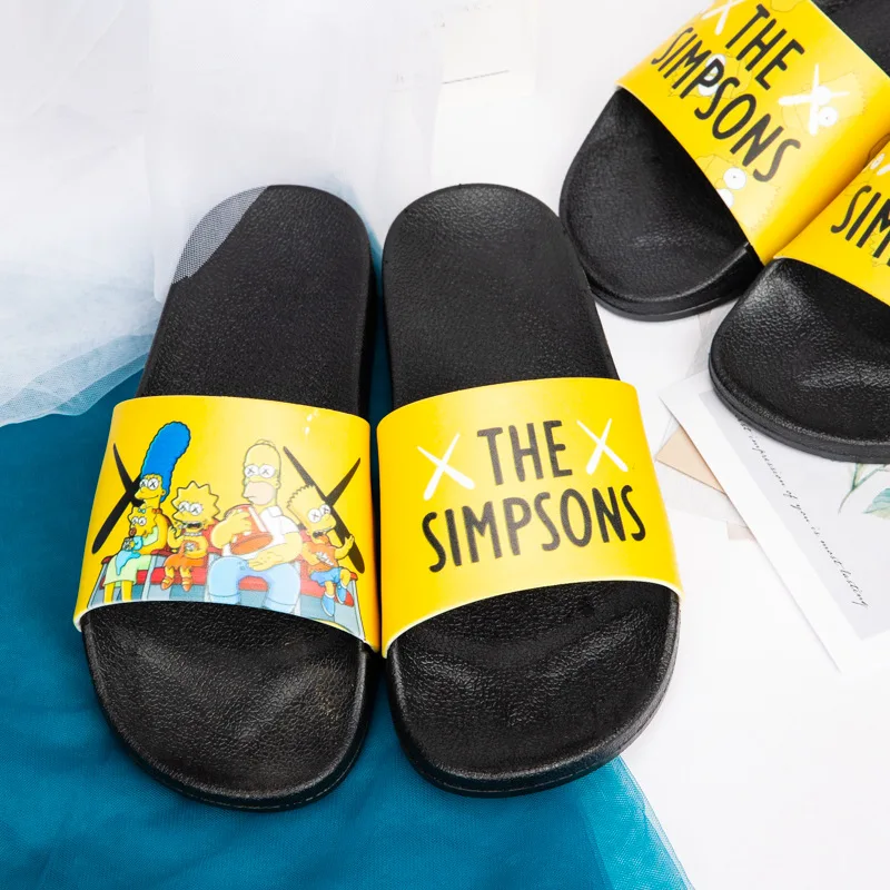 Disney The Simpsons Slippers Kawaii Slide Eva Shoes Bathroom Slippers Summer Anime Cartoon Breathable Comfortable Unisex Gifts