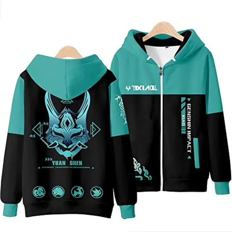 2022 Genshin Impact Xiao 3D Printing Men/Women Autumn Fashion Game Hoodies Sweatshirt Long Sleeves Pollover Clothes