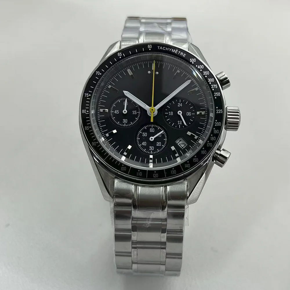 Men's Retro Style Running Chronograph Watch 2026 VK63 Movement Stainless Steel Electronic Quartz Fashion Watch