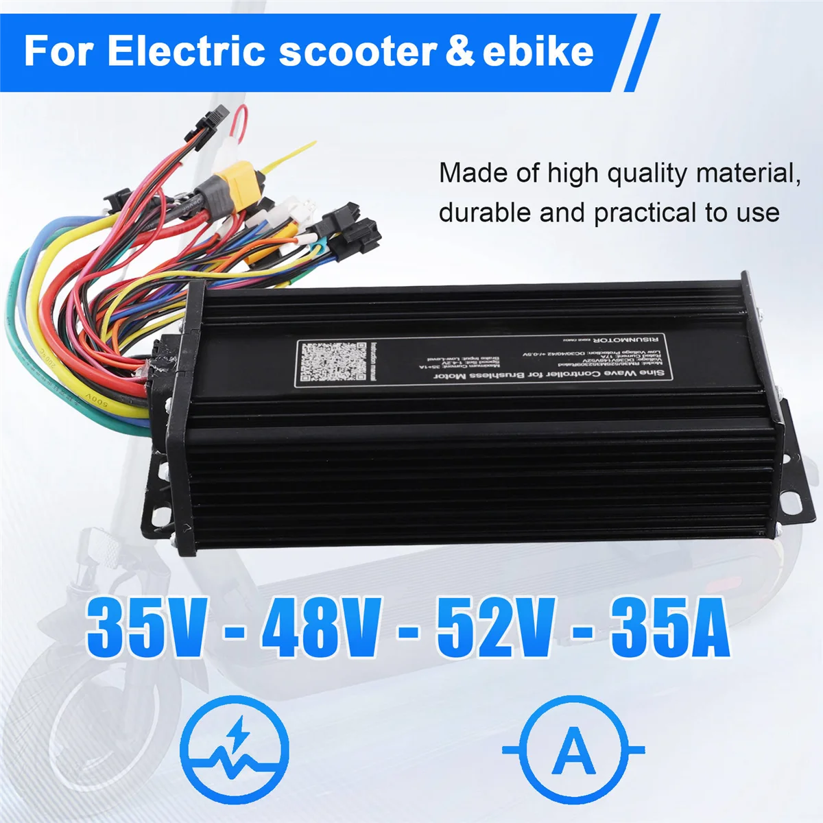 

Синусоидальный контроллер электровелосипеда для электрического велосипеда, трехколесный велосипед, электросамокат, 36 В, 48 В, 52 В, 35 А