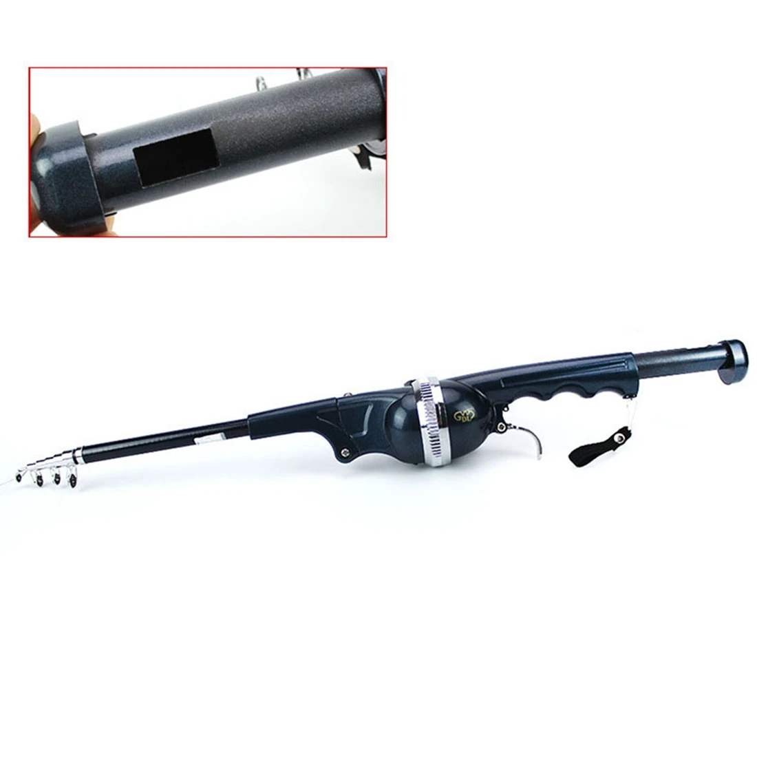 

AS98-1Set/Bag Portable Folding Fishing Rod Telescopic Stainless Steel Poles With Reel Line Travel Folding Mini Rod For Fish