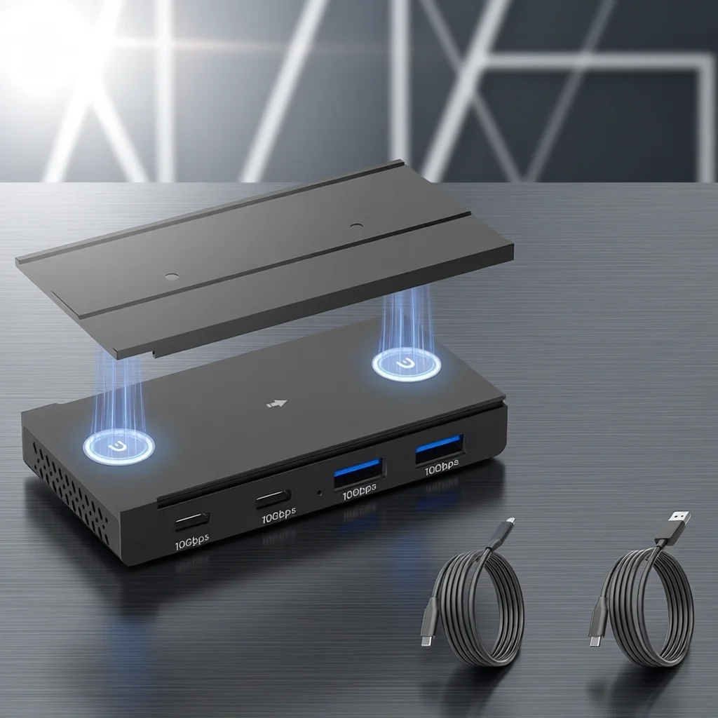 10Gbps USB HUB Desk Magnetic USB3.2 Splitter Adapter High Speed Data Transfer For MacBook Pro iMac Pro PC Laptops Accessories