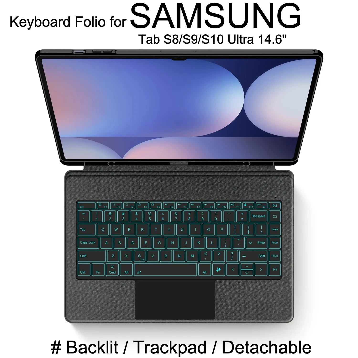 

Detachable Backlit Keyboard Case for Samsung Galaxy Tab S8/S9/S10 Ultra 14.6 Inch Magic Split Touch Bluetooth Keyboard Case
