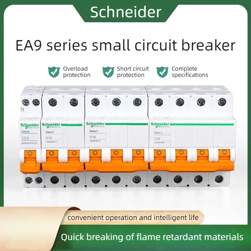 

Выключатель воздуха Schneider EA9 1P 2P 3P 4P, маленький автоматический выключатель Easy 9, Электрический Тормозной выключатель 6A 40A 50A 63A, бытовой автоматический выключатель