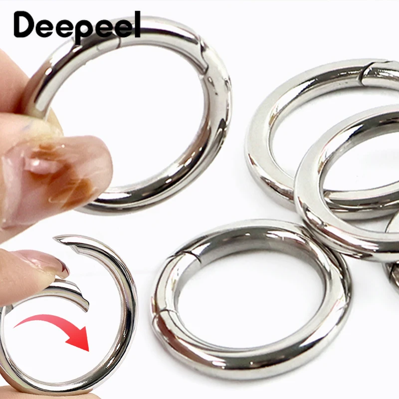 

10Pcs 10-35mm Stainless Steel Openable O Ring Metal Buckles Keychain Carabiner Clips Spring Clasp Snap Hook DIY Bag Accessories