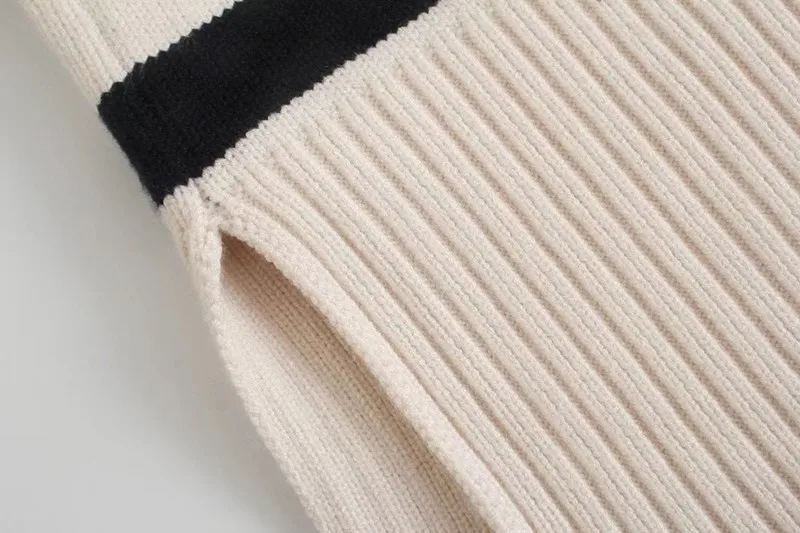 

Loose Striped Knitwear Women's Overhead Sweater Early Autumn New Sle 625406 Wind Long Sve Regular Length Straight Fit
